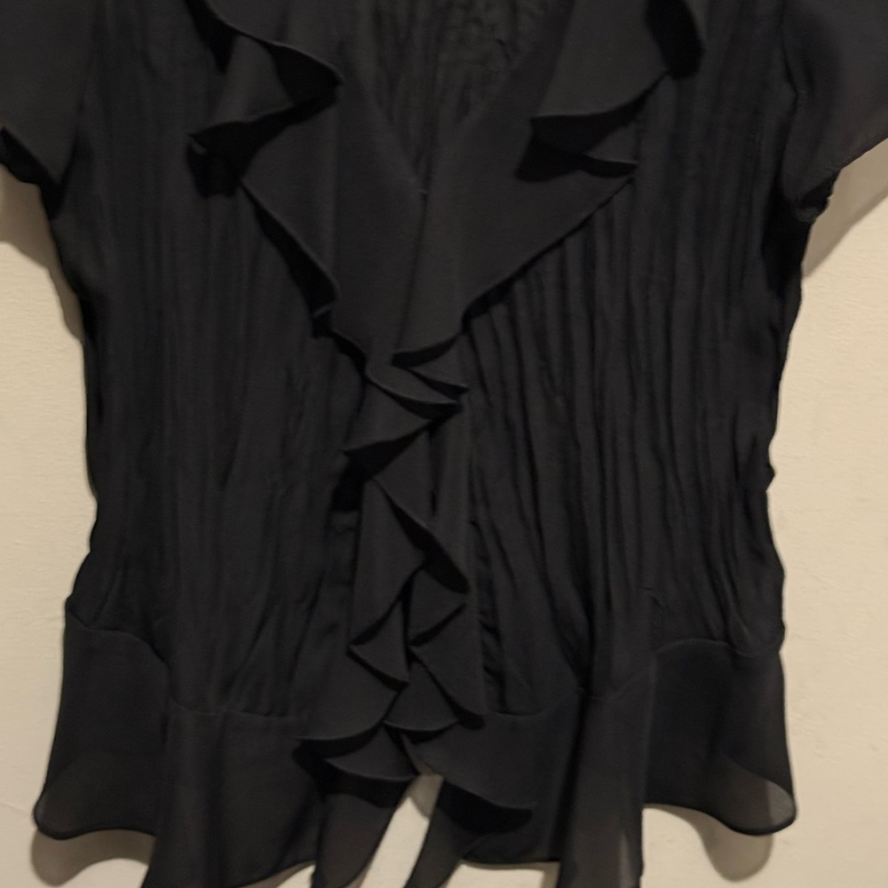 Allison Taylor Black Ruffled Blouse - Picture 2 of 3